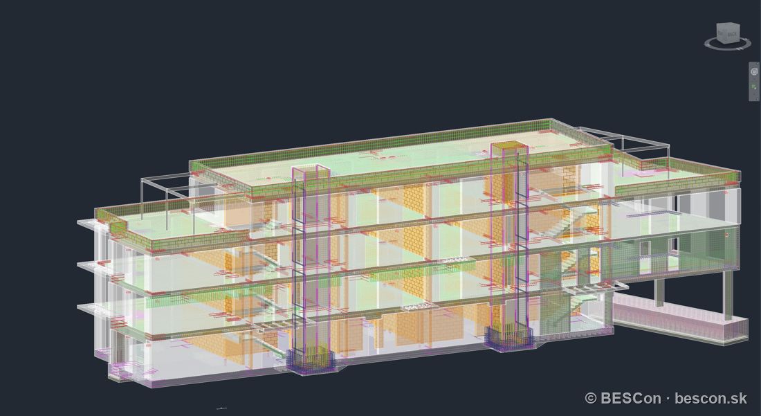 Komplexný BIM model bytového domu vrátane výstuže